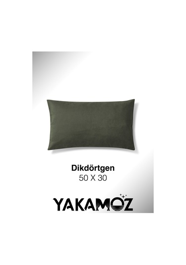 Sarmaşık Yeşili Kırlent , Yastık Kılıfı Kadife Görünümlü Velvet Touch Serisi Sarmaşık Yeşili