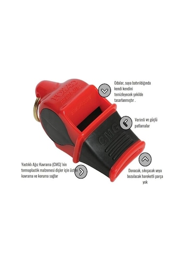 Fox40 9203 Sonik Blast Safety Cmg İpli Düdük Mavi Mavi