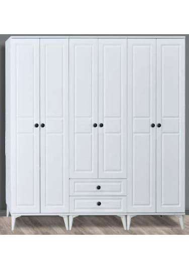 Altı Kapılı Dolap Beyaz