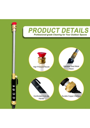 Suofeng Yüksek Basınçlı Bahçe Hortumu Püskürtme Ucu - 2 Nozullu, Kaymaz Tutma Yeri, Hızlı Bağlantı Siyah