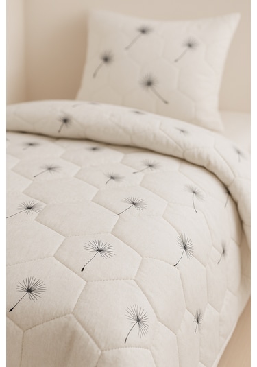 İbiza Çift Kişilik Kapitone Dolgulu Pike 4 Mevsim Petek Dsn Yastık Kılıfı Dahil 200x230cm Beyaz