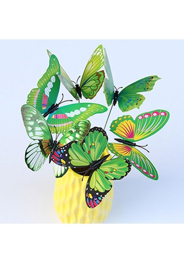 Suntek 24x Kelebek Bahçe Kazıkları Eve Taşınma Patio Yeşil