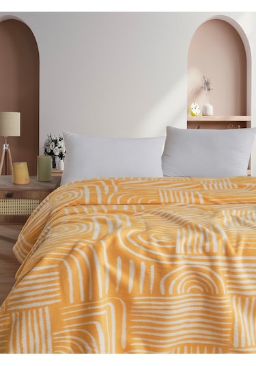 Pamela Çift Kişilik Battaniye 200x220 Cm Sarı