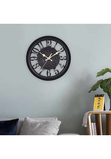 Suntek Ofis Ev İçin 11" Dekoratif Retro Duvar Saati Siyah