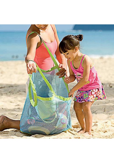 Ruicoo Çocuk Plaj Çantası - Kum Ve Su Geçirmez Hızlı Toplama Torbası 45x30x45cm Yeşil
