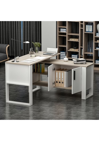Ares Çalışma Masası Ofis Masası Bilgisayar Masası Beyaz - Alize Beyaz