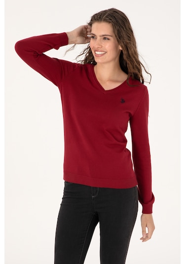 U.s. Polo Assn. Kadın Kazak /triko 50313590-vr104 Koyu Frambuaz/dark Raspberry