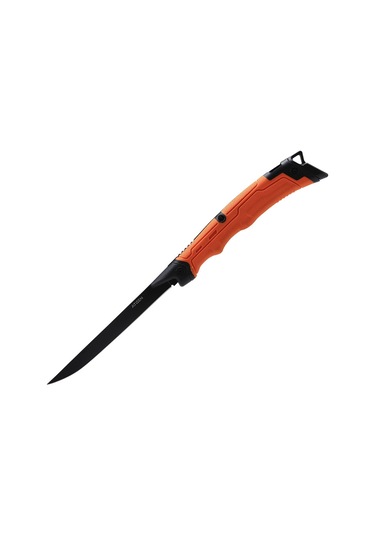 Geeksen Portatif Turuncu Çelik Balık Fileti Bıçağı - G4116 Alman Çelikli, Katlanabilir, Çift Uçlu, Kamp Ve Av İçin