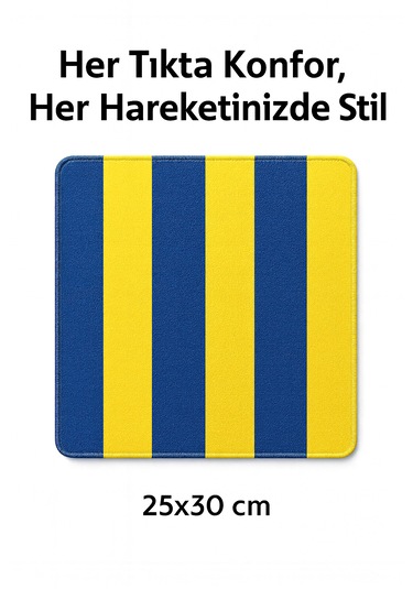 25 30cm Sarı-lacivert Çizgili Mouse Pad Kanarya Tutkunlarına Özel
