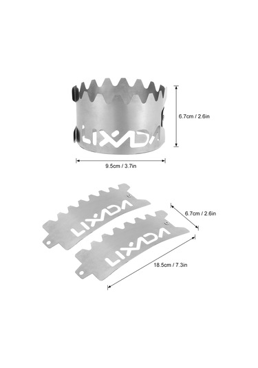 Vkemall Lixada Taşınabilir Açık Hava 2'si 1 Arada Ultra Hafif Titanyum Alkol O Gümüş