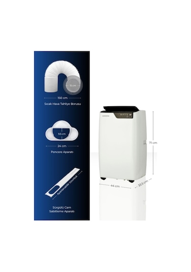 Woox FDPH41-3030ZR5 14000 BTU Taşınabilir Mobil Klima