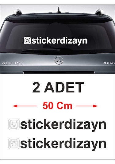 Kişiye Özel Instagram Sticker Araba Oto Motosiklet Karavan Sticker Etiket 00062 50 Cm