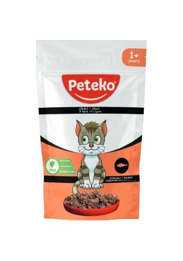 Peteko Somonlu Jöleli Parça Etli Yetişkin Kedi Yaş Maması 24 x 85 G