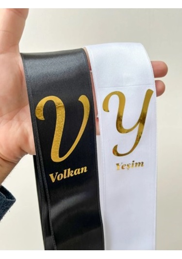 Gelin Damat Isimli Tören Takı Kurdelesi 2 Adet B-34