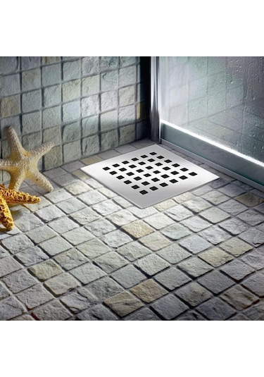 2 Adet Paslanmaz Çelik Kare Delikli Banyo Yer Süzgeç Izgarası