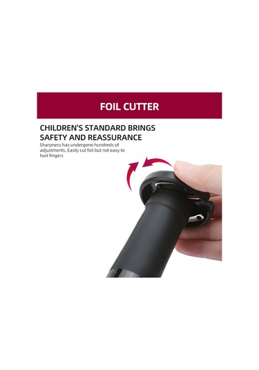 Xiyyadms "şarap Açacağı 4'lü Set: Usb Şarjlı Otomatik Şişe Açacağı, Dekantör, Vakumlu Tıpa Ve Folyo Kesici - Hediye" Siyah