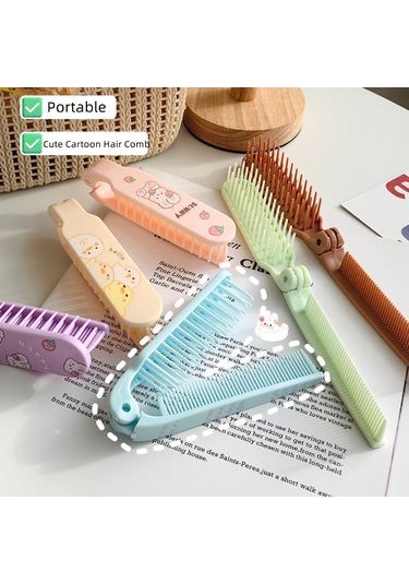 Adet Çocuklar Kız Saç Fırçası Güzel Karikatür Tavşan Ayı Saç Tarak Küçük Taşınabilir Plastik Saç Fırçası Çocuklar İçin Kız Saç Aksesuarları