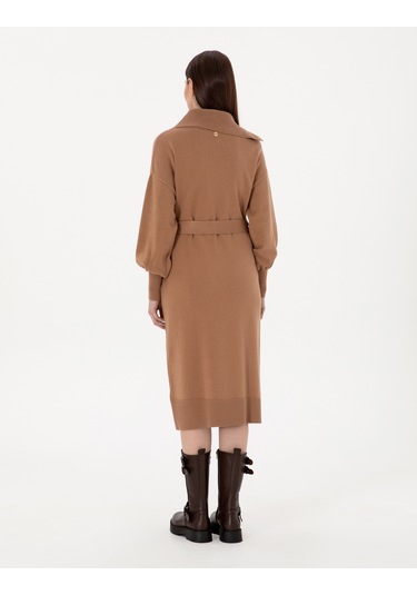 Pierre Cardin Kadın Camel Elbise Triko 50290559-vr015 Camel