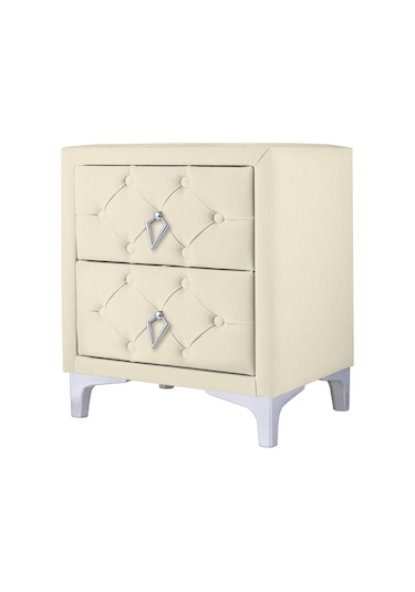 Ruby 2 Çekmeceli Komodin-silver Model Kapitoneli Yatak Odası Iki Çekmeceli Komodin&şifonyer Modeli Beyaz