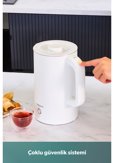 Homend Heatrow Cool Touch 1618h Çift Duvarlı Sessiz Xl Su Isıtıcısı Kettle