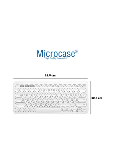 Microcase Yuvarlak Tuşlu Bluetooth Kablosuz Klavye - AL3048 Beyaz