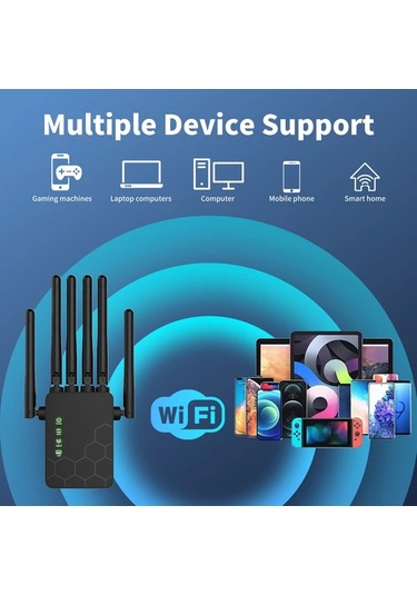 Xuweiwei Siyah Wıfı Genişletici Ev Ağ Sinyal Yükseltici 2.4ghz 36 Anten 360 Kapsama Ethernet Destekli