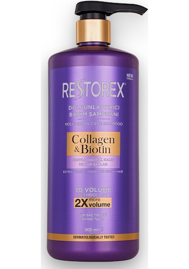 Restorex Collagen & Biotin Hacimsiz Saçlar Için Dolgunlaştırıcı Şampuan 900 ml