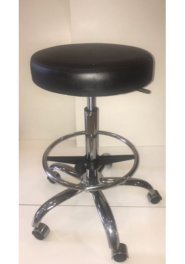 xDekofis Bar TaburexYüksek Oturak Amortisörlü Tekerlekli Krom