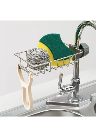 Liangmei 1 Adet Asılı Musluk Rafı Ayarlanabilir Yükseklik Esnek -