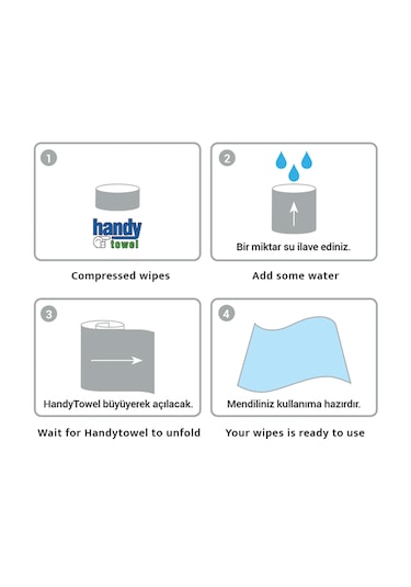 HandyTowel Sıkıştırılmış Tablet Bebek Mendili 100 adet