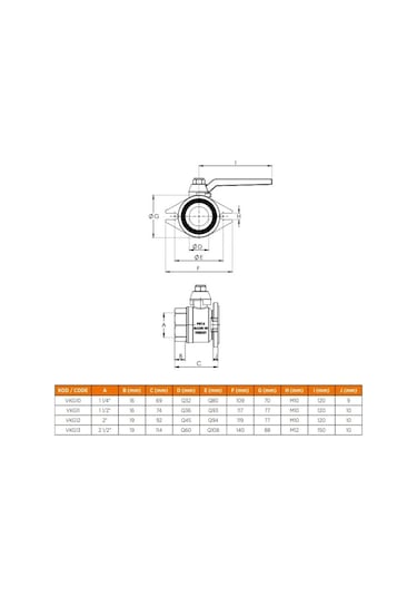 Oval Flanşlı-Glenli Küresel Vana - 1 1 2''