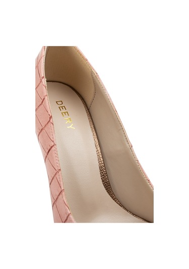 Deery Pembe Kroko Stiletto Kadın Topuklu Ayakkabı Pembe