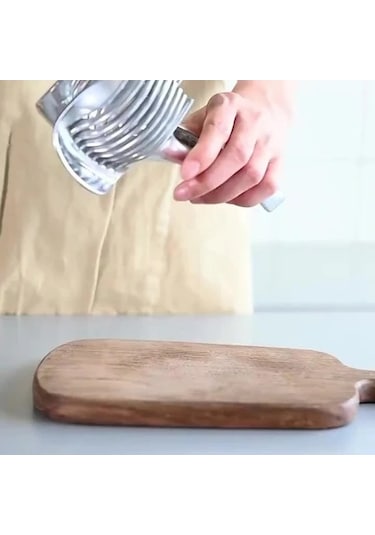 Trendooze 304 Kalite Paslanmaz Çelik Tek Elle Meyve Sebze Dilimleyici Gümüş Renk Gümüş