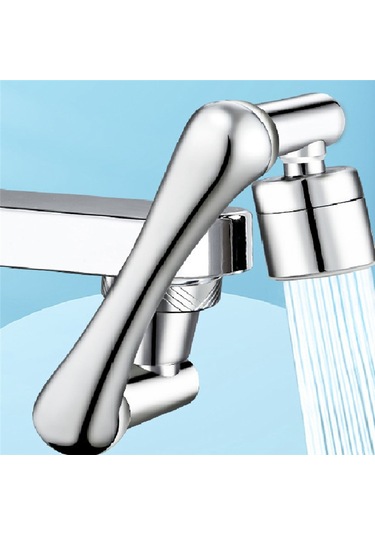 Xurunkeji 1440 Dönebilen Katlanabilir Musluk Genişletici Havalandırıcı İki Su Çıkış Modu, Evrensel Sıçrama Filtreli Musluk GÜMÜŞ