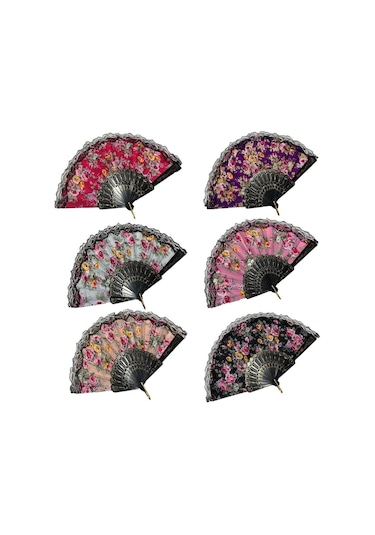 Yelpaze Şık Doğal Serinletici 877-1 Dantelli Yelpaze X 2 Adet