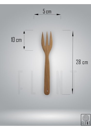 Gürgen Ahşap Tahta Kaşık Çatal Spatula Maşa 4'lü Set Servis Seti