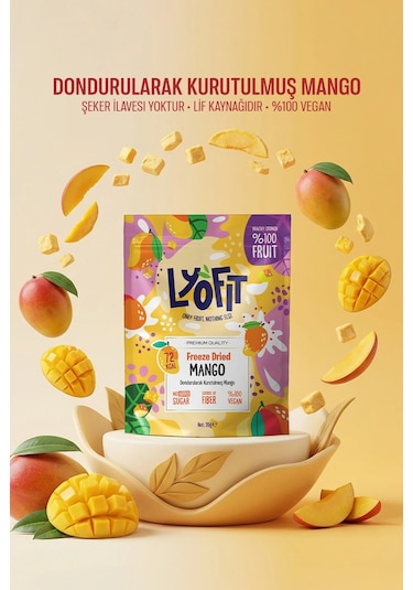 Lyofit Food Freeze Dried Mango 20 G