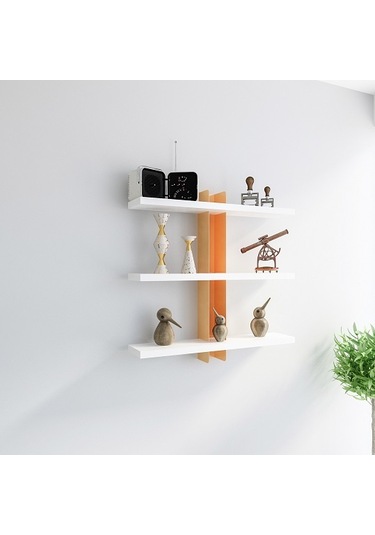 Duvar Rafı Mita Beyaz Turuncu