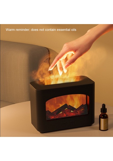Yifomall Siyah Usb Ultrasonik Aroma Dağıtıcı - Gerçekçi Alev Efekti, Su Yokluğu Otomatik Kapanma, 270ml Tank, Ofis & Ev Kullanıma Uygun Nemlendirici