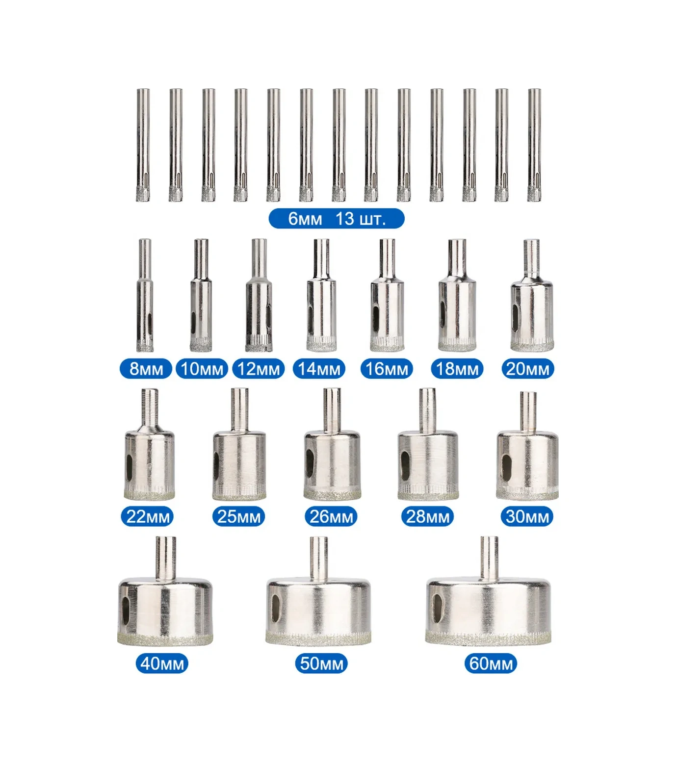 Xcan Cam Ve Seramik İçin Elmas Uçlu Matkap Ucu Seti 6-60 Mm, 28 Parça 245491781