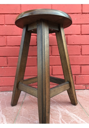 45 Cm Gürgen Ağacı Fırınlanmış Özel Kalite Bar Taburesi Tabure