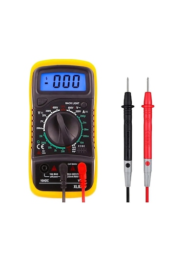 Zauss XL830L Dijital Multimetre Led Ekran Avometre Mini Ölçü Aleti + 9V Pil