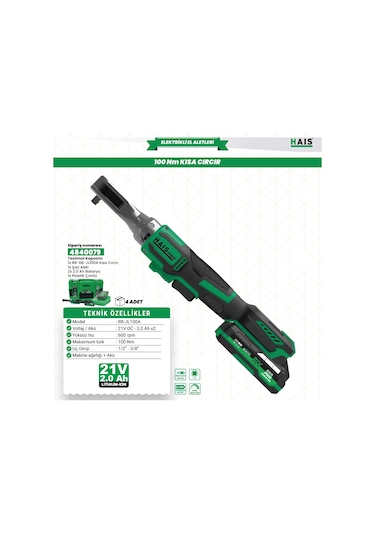 Haispro Akülü Kısa Cırcır 100 Nm Rb-jl100a Çift Akülü