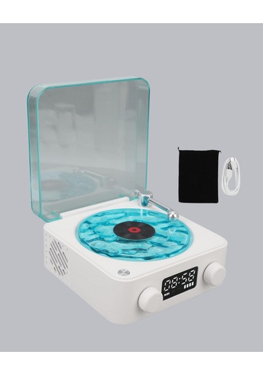 Gece Lambası Stereo Bluetooth Hoparlör Dijital Saatli Vintage Tas