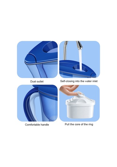 Sones 1.3l Taşınabilir Ev Mutfak Aktif Karbon Filtre Soğuk Su Şişesi Mor