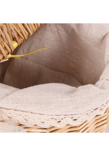 Bosphorusboutique02 El Yapımı Hasır Sepet, Kamp & Piknik İçin, Kahverengi Kapaklı Sepet Kahverengi