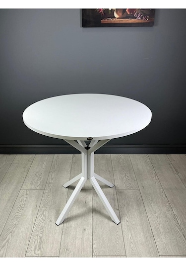Saray Beyaz Yuvarlak Mutfak Masası Yemek Masası Balkon Masası Metal Beyaz Ayak 80 Cm Saray Beyaz Yuvarlak Mutfak Masası Yemek Masası Balkon Masası Metal Beyaz Ayak 80 Cm