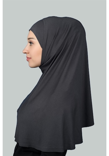 Hazır Türban Pratik Eşarp Tesettür Hijab - Namaz Örtüsü Xl Füme