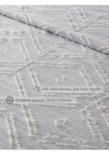 Anna Delux Çift Kişilik Çok Amaçlı Yatak Örtüsü Seti Gri Pamuk Nevresim Takımı Günlük 220x240 Gri