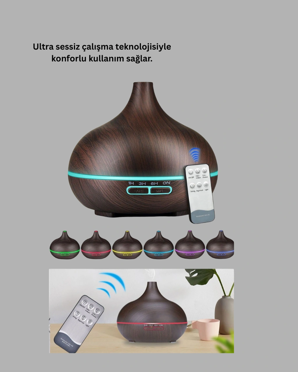 Led Işıklı Sessiz Çalışan Soğuk Buhar Nemlendirici